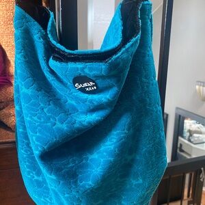 Teal and Black Velvet Lightweight Bohemian Women’s Bag by Susanxxoo